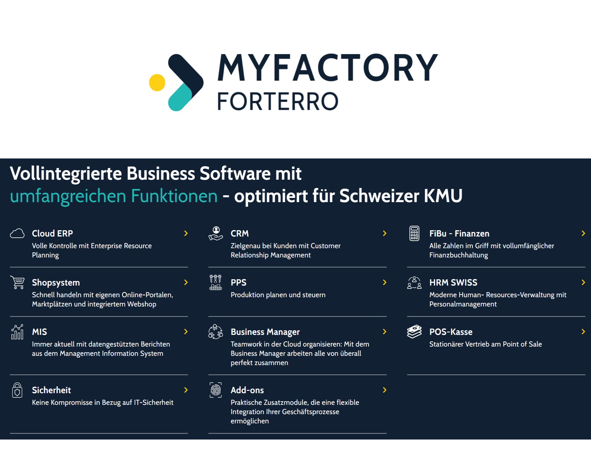 Seit 2003 sind wir stolzer Partner von myfactory und arbeiten eng mit dem Unternehmen zusammen, um massgeschneiderte Lösungen zu bieten. Durch diese Partnerschaft haben wir Zugriff auf fortschrittliche Technologien und innovative Software, die unseren Kunden helfen, ihre Prozesse zu optimieren. myfactory ermöglicht uns, qualitativ hochwertige ERP,CRM,PPS,FMS -Systeme bereitzustellen, die genau auf die Bedürfnisse unserer Kunden abgestimmt sind. Unsere langjährige Zusammenarbeit basiert auf Vertrauen und dem gemeinsamen Ziel, effiziente und zukunftssichere Lösungen zu entwickeln. Wir freuen uns darauf, diese erfolgreiche Partnerschaft auch in Zukunft weiter auszubauen.
